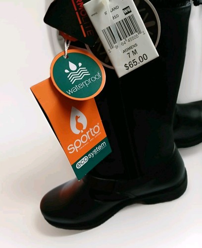 Sporto Women's Winter Boots 7M Black Tall Iceland Waterproof Side Zip + Buckle - Picture 19 of 23