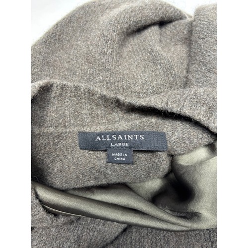 AllSaints Tierny Shirt Jumper Sweater Olive Green Knit Top Layered Look Large - Picture 4 of 7