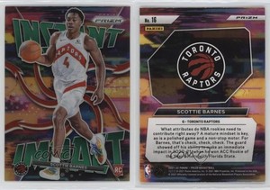 2021-22 Panini Prizm Instant Impact Green Prizm Scottie Barnes #16 Rookie RC