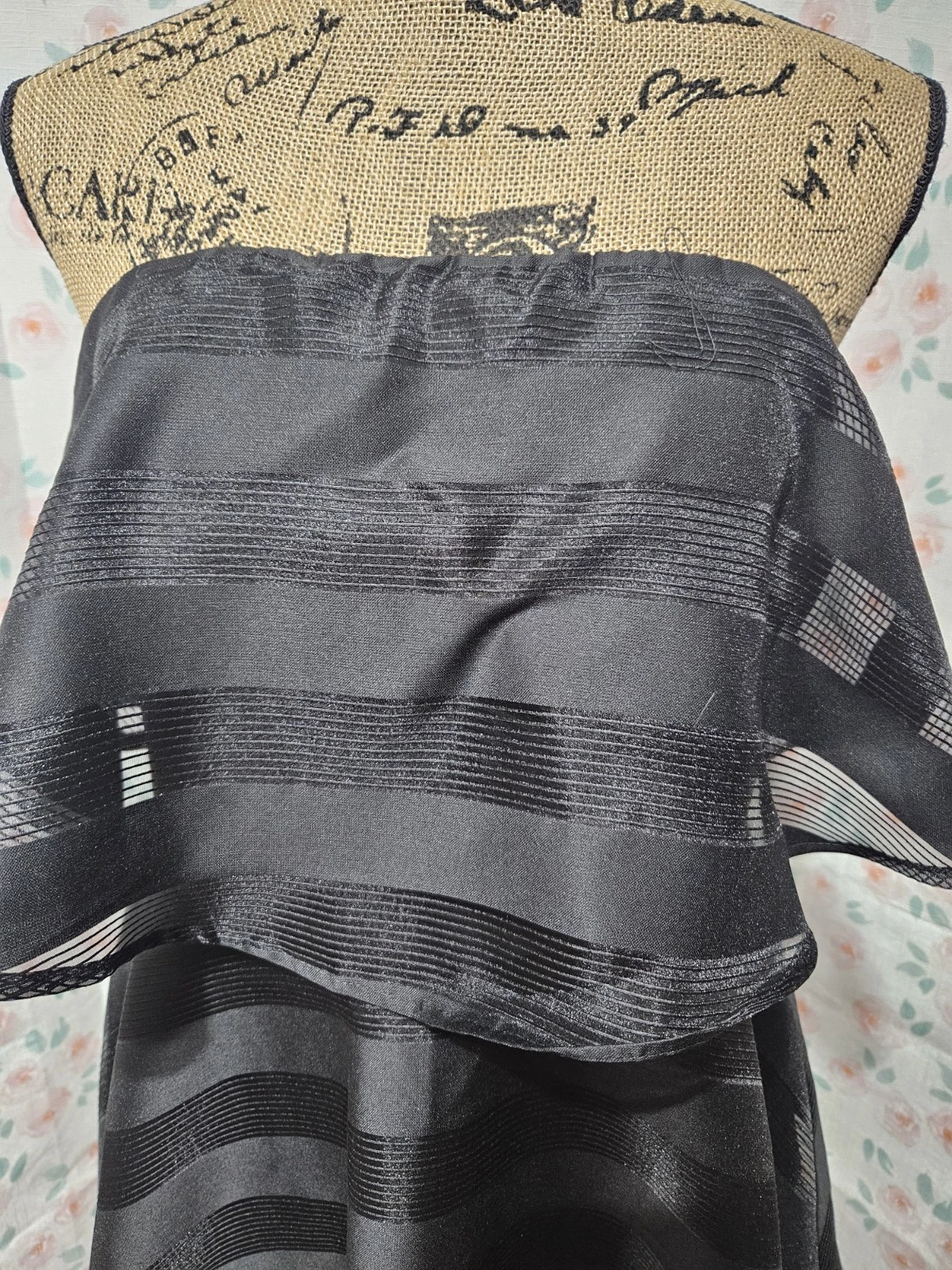 VETEMENTS PRIMA DI TE ABITO JUNIOR'S NERO COTONE BL SENZA SPALLINE FODERATO CON VOLANT TAGLIA L