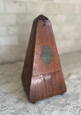 Antique Swiss Maelzel Metronome Wooden Case Bell Functional Musical Instrument