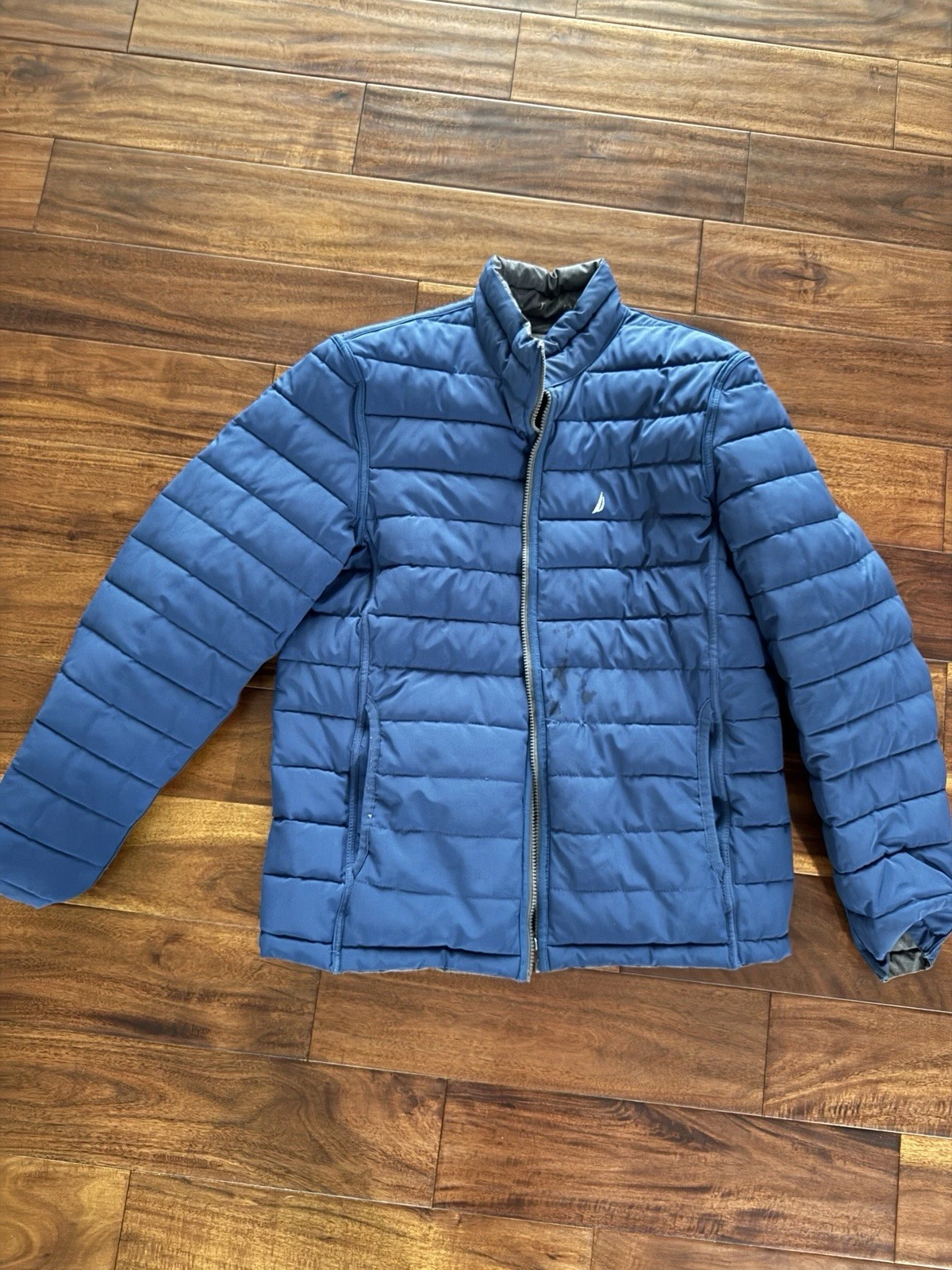 Nautica REVERSIBLE puffer jacket Blue / Gray Men's Armpit To Armpit 23 inches