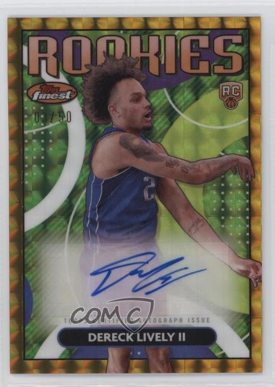 2023 Topps Finest Rookie Gold Geometric Refractor /50 Dereck Lively II Auto RC