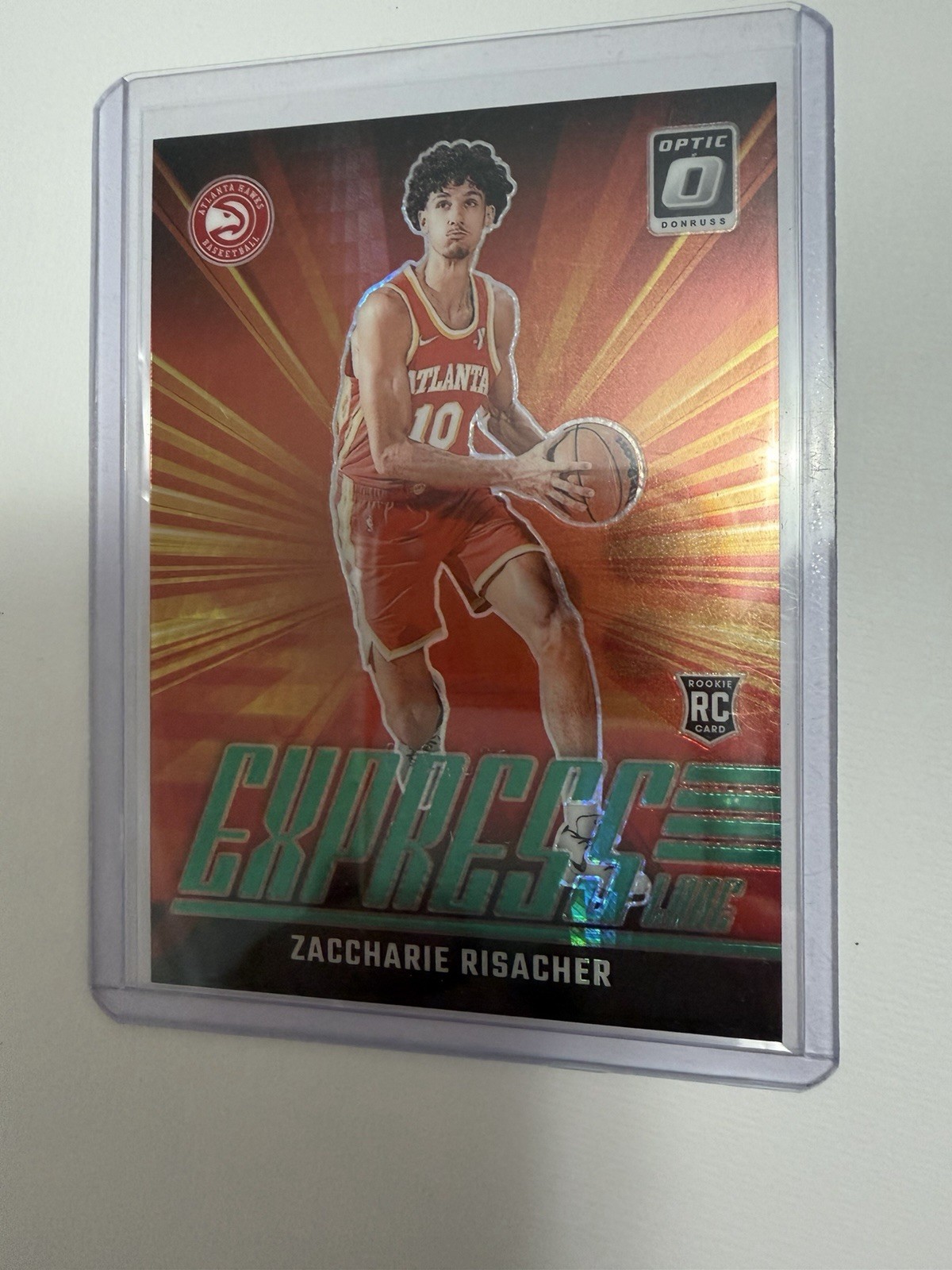 2024-25 Panini Optic Zaccharie Risacher Express Lane Green Parallel /249