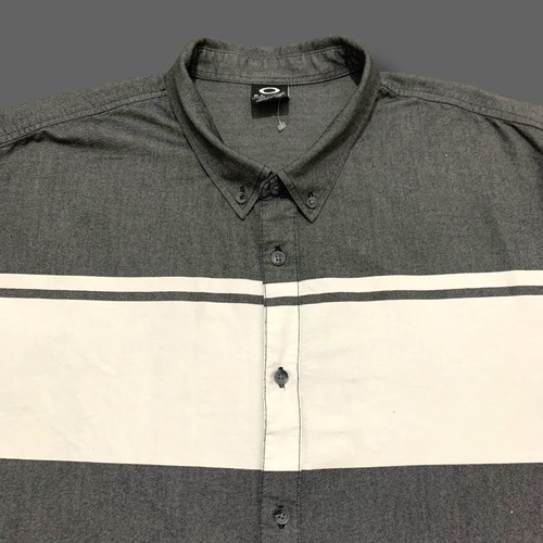 OAKLEY Men’s Logo Long Sleeve Grey Shirt Size XXL Regular Fit Smart Casual - Picture 3 of 14