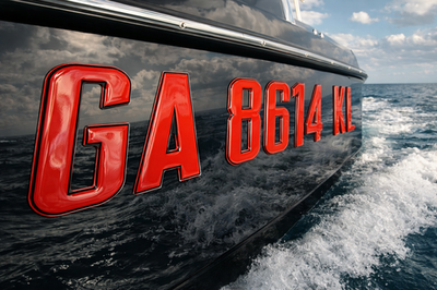 #ad #ad Boat and Jet Ski Lettering Marine Grade Raised Registration Numbers Raised Domed $88.00