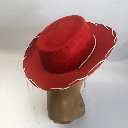 Red Cowboy Hat Costume Toy Story Style Western Cowgirl Dress Up Jessie - Picture 3 of 9