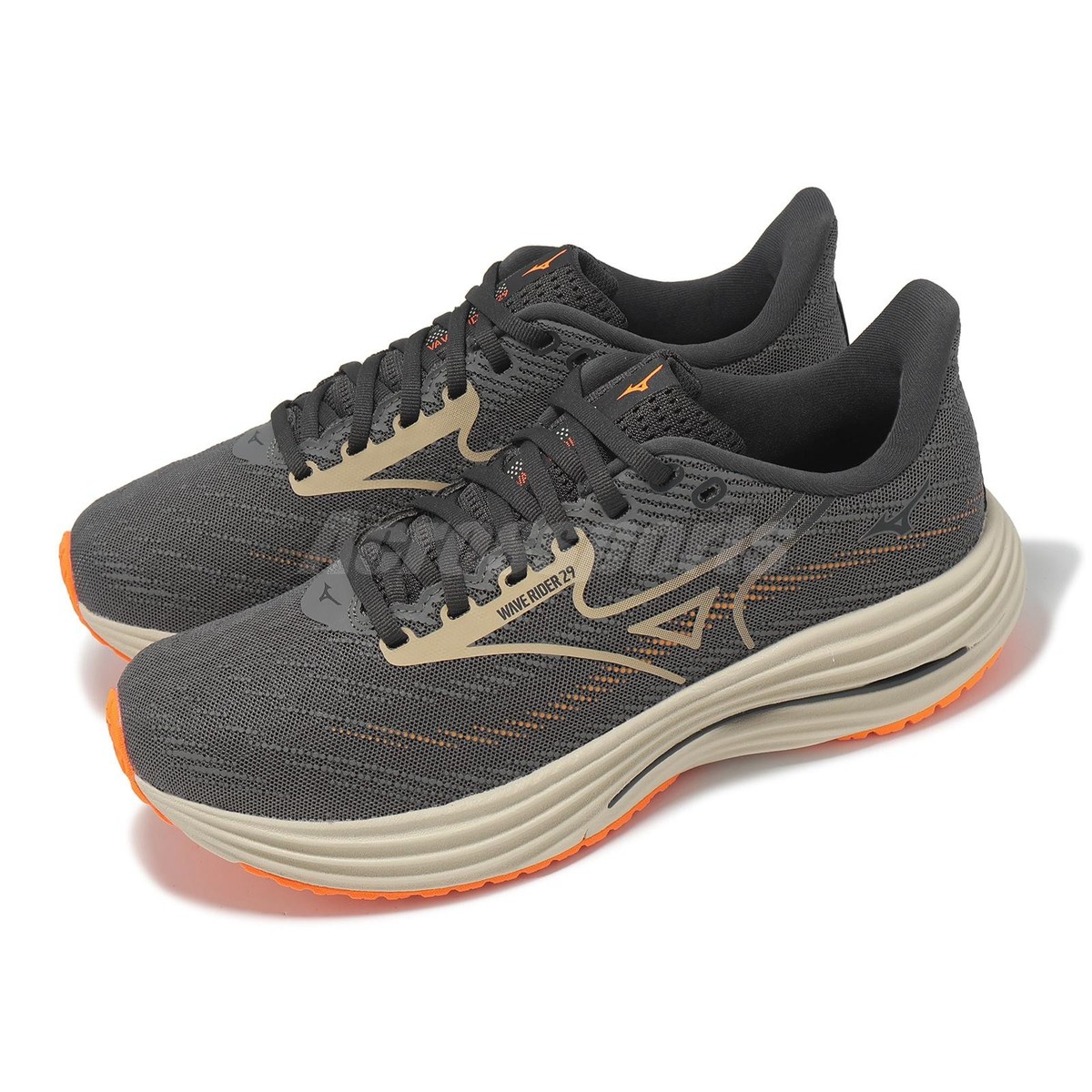 Mizuno Wave Rider 29 Grey Khaki Men Road Running Jogging Shoes