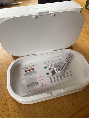 Chargeur Téléphone Portable Sans Fil Stérilisateur UV Multifonction Boîte Stérilisateur - Photo 3 sur 6
