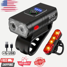    1000LM USB Rechargeable Bicycle Light Set Front  Rear Waterproof  Free Ship