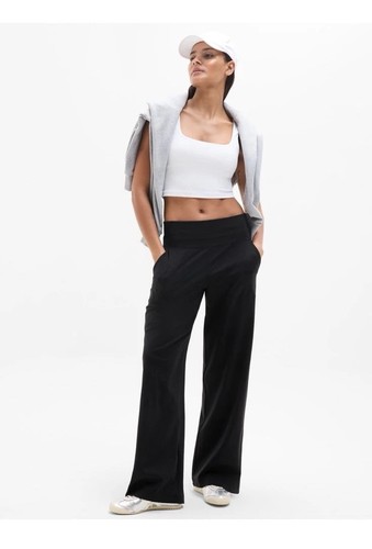 Pantalón ATHLETA Venice tiro alto pierna ancha | Negro mediano T #982868 nuevo con etiquetas medio alto