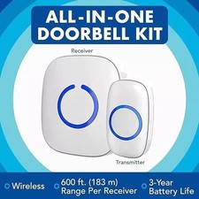 SadoTech Wireless Doorbells For Home - Adjustable Volume With 52 Chimes, 1000Ft