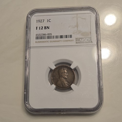1927 Lincoln Wheat Penny NGC F 12 BN - Picture 3 of 4