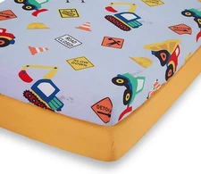 Everyday Kids 2 Pack Fitted Boys Crib Sheet 100% Soft Breathable Microfiber B...