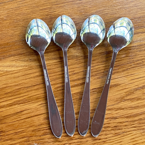 4 Stainless Black Accent Rose Beaded Cameo Japan PLACE SOUP SPOON 7.25” EUC - Picture 7 of 10