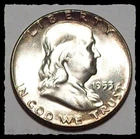 1953  FRANKLIN HALF DOLLAR Toned BU From Original Mint Set  #22D70  SILVER COIN
