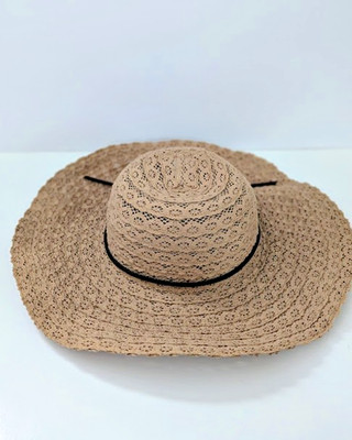 Womens Cotton Beach Sun Hat Wide Brim Size Medium