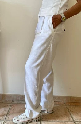 Pantalon large 100% lin blanc Zara. Taille S / M - Photo 1/4