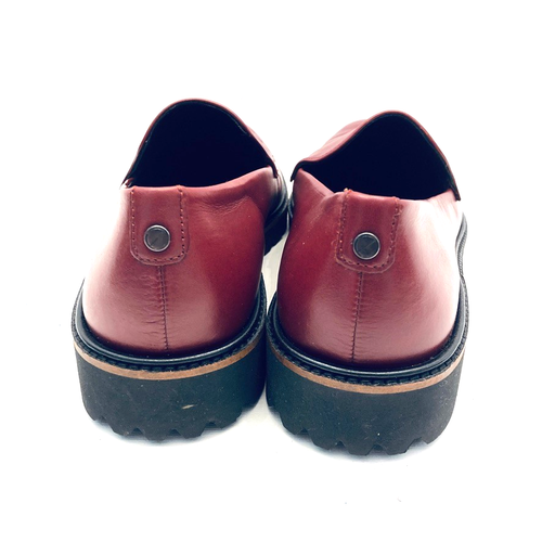 ECCO Loafers Burgundy Wine Leather Apron Vamp Chunky Sole NWOT Womens 8 EU 39 - Picture 7 of 10