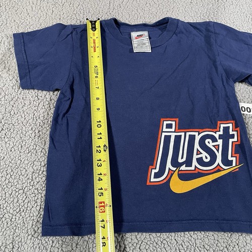 VINTAGE Nike Shirt Youth Boys Size 7 Blue Just Do It Kids Boys 90s - Picture 4 of 8