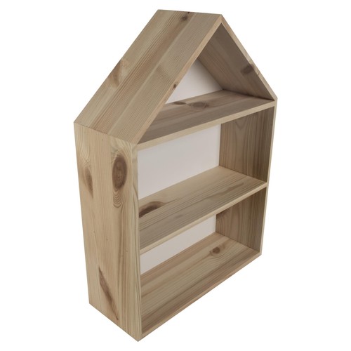 Large Wooden House Shaped Display Shelf | 32 x 12 x 44 cm | Wall-Mounted Decor - Picture 5 of 10