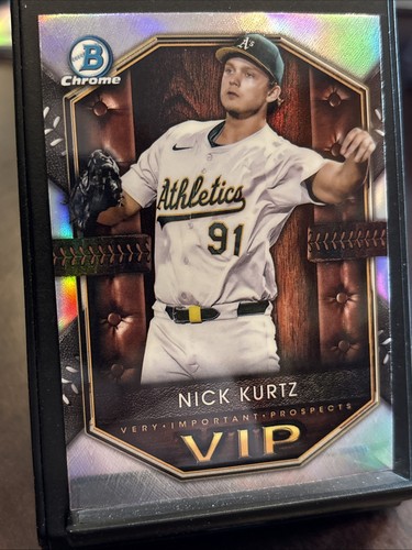 2025 Bowman NICK KURTZ VIP Refractor RC Rookie VIP-2 A’s - Picture 3 of 4