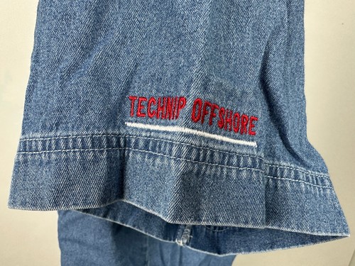 Vintage Red Hawk Offshore Denim Shirt Men XL Oil Drilling Marine Habitat Button - Picture 7 of 16