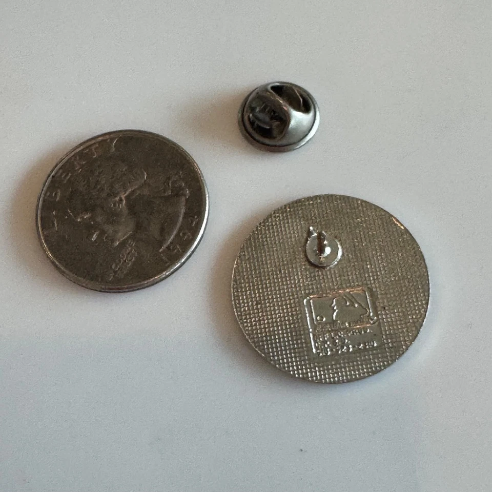 Vintage California Angels Interlocking “CA” Teal Round Enamel Lapel Pin MLB - Image 3 of 3