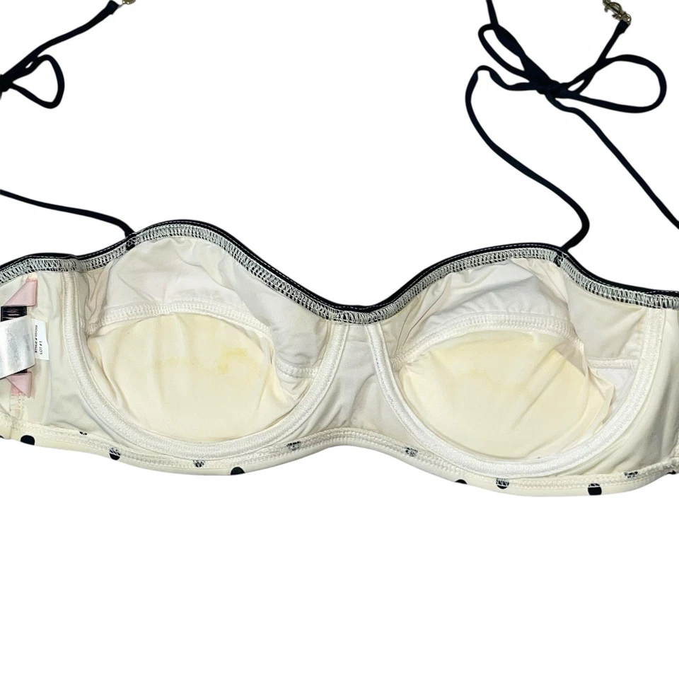 Top de bikini Juicy Couture Itsy Bitsy a lunares con aros M retro vintage clásico Foto 3 de 4