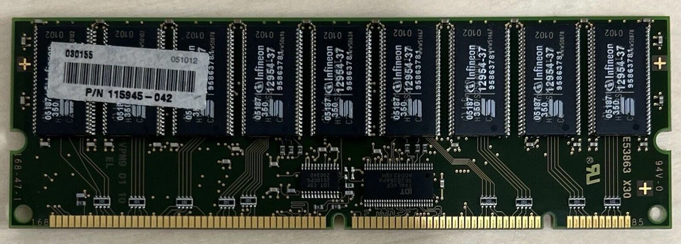INFINEON HYS72V128220GR-8-C2 1GB SDRAM PC100 ECC REG RDIMM. - Image 2 of 2