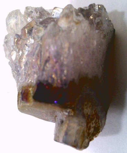 ✅ Fluorita~Con inclusiones de goethita~Racimo de cuarzo~Muestra mineral~19,5 gramos - Imagen 4 de 10