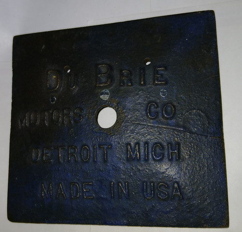 DU BRIE MOTORS CO. DETROIT MICHIGAN MARINE ANTIQUE VTG CAST IRON PLATE USA MADE - Picture 3 of 4