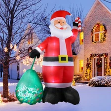14FT Inflatable Santa Claus Christmas Decor w/ Light for Outdoor Holiday Decor