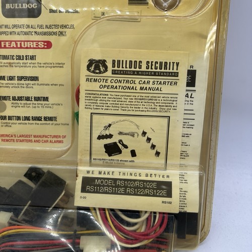 Bulldog Security Remote Car Vehicle Starter Keyless Entry Remote RS122 NOS NEW - Picture 7 of 12