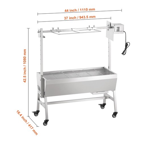 Roaster Spit Rotisserie BBQ Grill Pig Lamb Chicken Roaster 42W 135 lbs - Picture 8 of 12