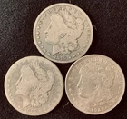 THREE (3) 90% Silver Morgan Dollars - 1879-P, 1883-P, and 1921-P - Lot H