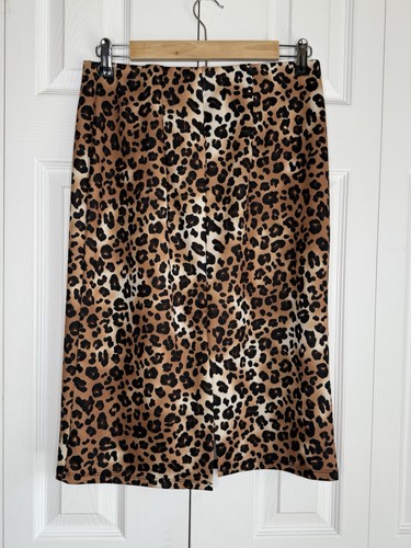 Masseys Leopard Print Skirt Straight Knee Length Elastic Waist Women's Sz M - Picture 5 of 5