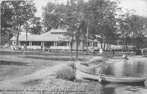 1922s Lake Geneva Wisconsin Bay Shore Inn Williams Bay Postcard 25-8206