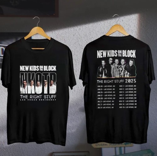 Nueva camiseta de gira Kids On The Block The Right Stuff 2025, camiseta banda NKOTB