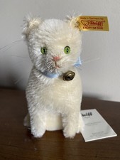 Steiff White Cat 1906 Replica 2006 LE Brass Button Mohair 17cm 7in