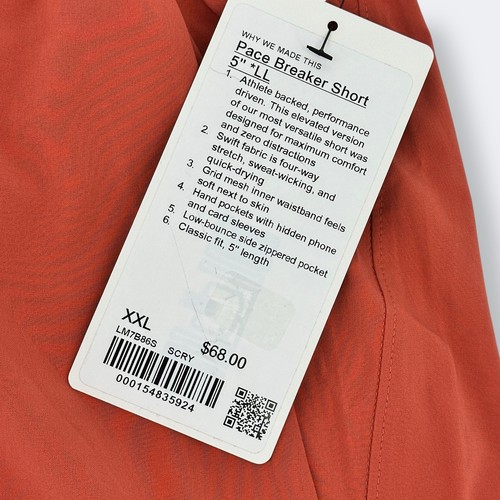 Lululemon Pace Breaker gefütterte Herrenshorts Größe XXL 5" Schrittlänge Sauerkirsche - Bild 6 von 7