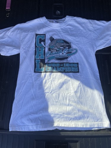Camiseta Mediana Vintage Huntsville Channel Cats CHL 1998-1999 Campeones de Hockey - Imagen 2 de 15