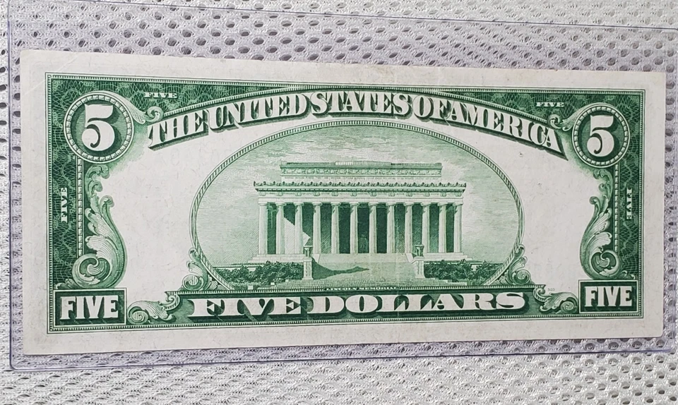 1934 $5 Federal Reserve Note LGS Light Lime Green Seal New York, NY Nice Note - Image 4 of 4