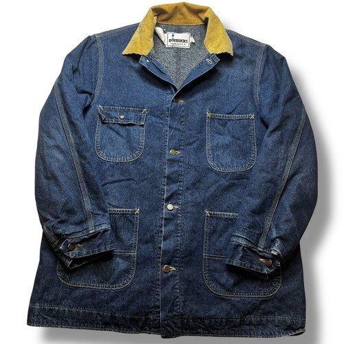 Roebucks Denim Jacket Mens XL Chore Barn Blanket Lined Coat Raw Rancher 70s Rare