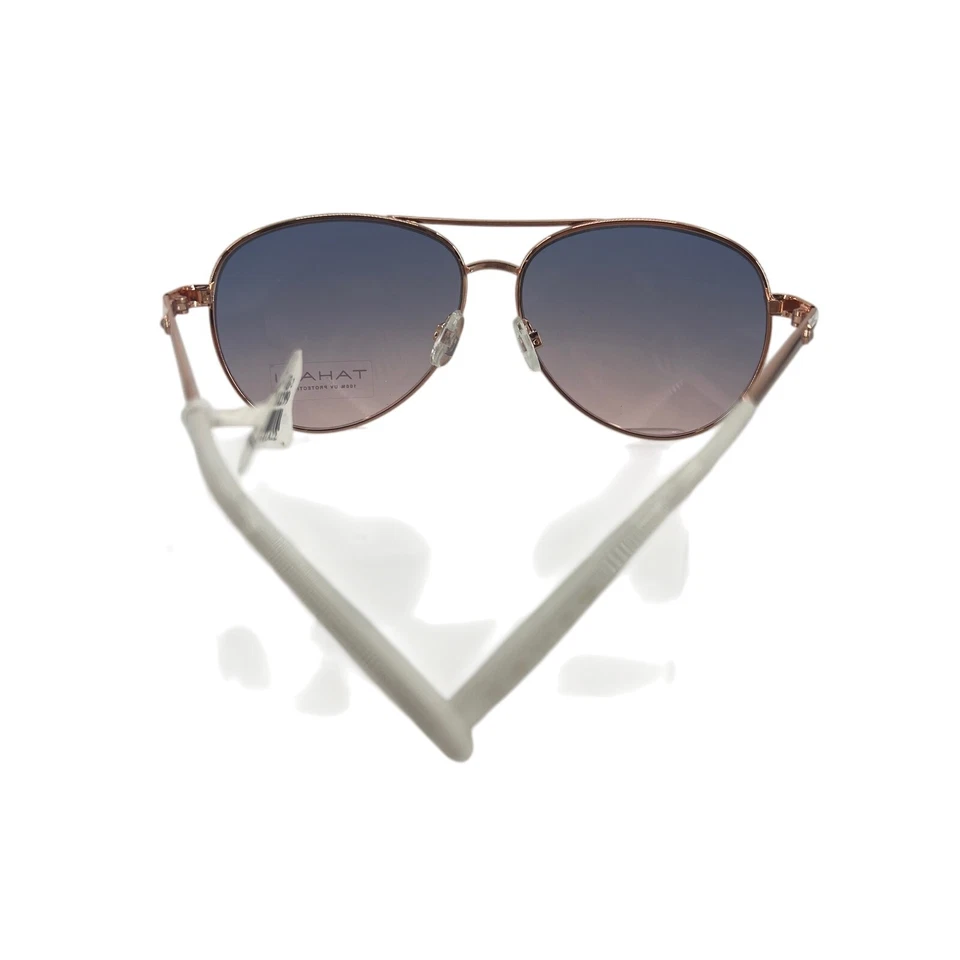 Gafas de sol Tahari TH752 para mujer oro rosa protección UV auténticas aviador nuevas con etiquetas Foto 4 de 4
