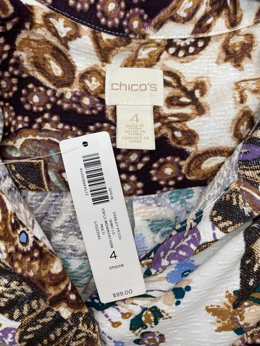 Camicia Chicos donna 4 paia multicolore con bottoni manica lunga nuova con etichetta - Foto 5 di 7