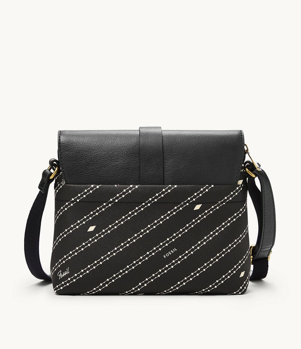 Fossil kinley small crossbody shop black stripe