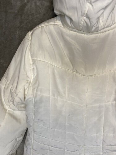 SB Active White Quilted Hooded Puffer Full Zip Coat Lined Women’s Size Large - Picture 10 of 16