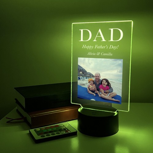Personalized LED 16 Colors Light Up Stand Daddy Dad Father's Day Gift w/Remote - Picture 5 of 5