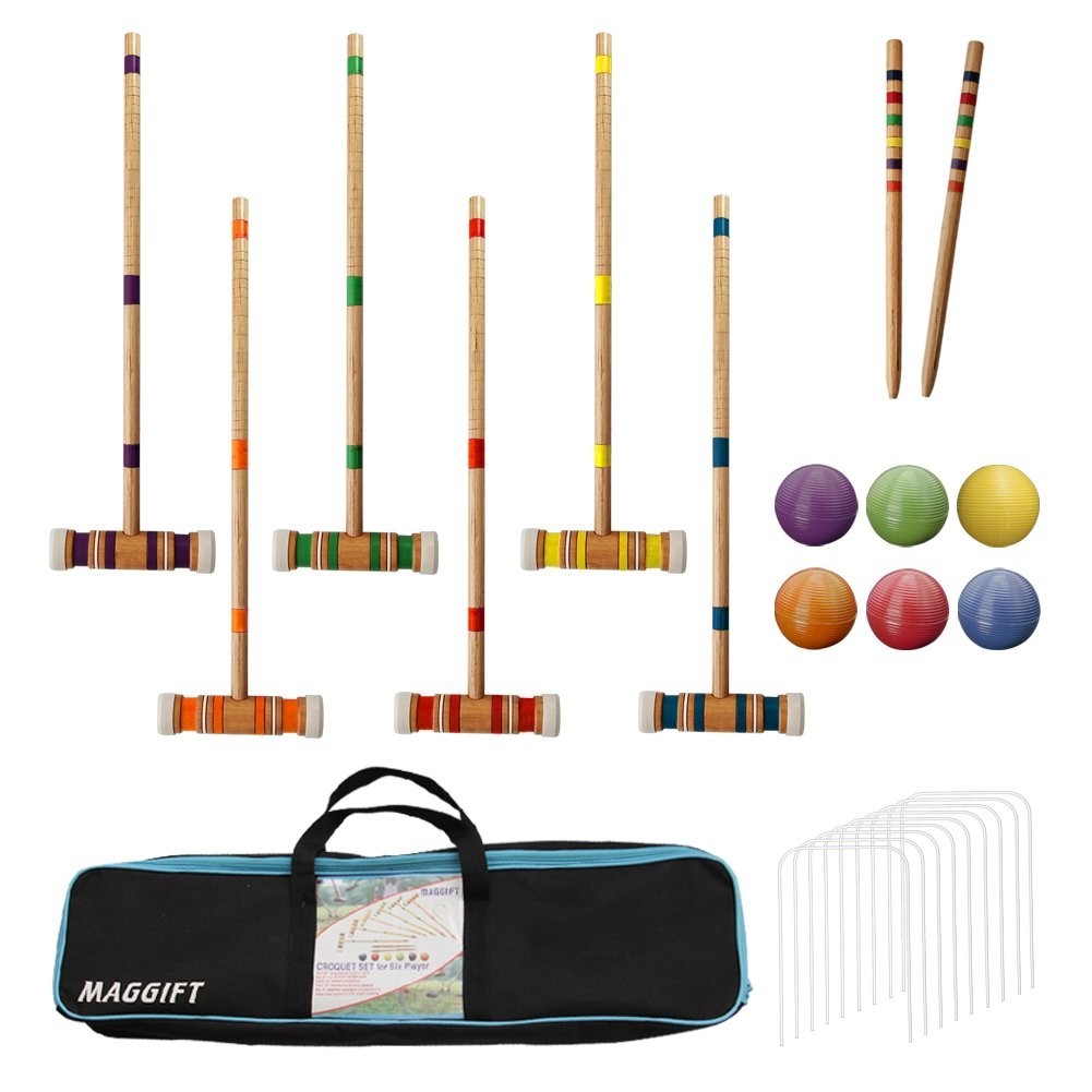 New Maggift Six Player Croquet Set with Carrying Bag 26 Inch New Maggift Six Player Croquet Set with Carrying Bag 26 Inch